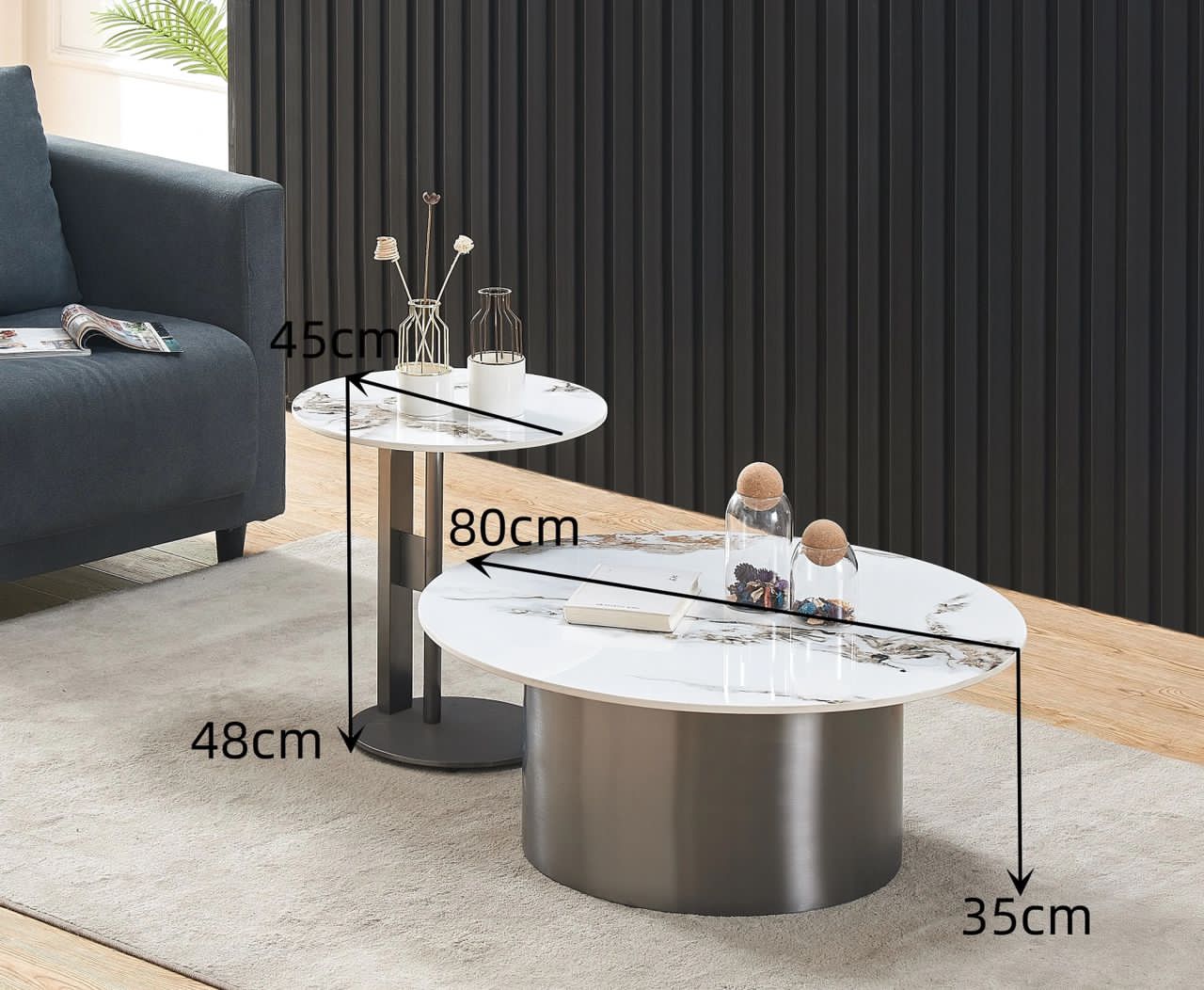 2 in 1 coffee table silver