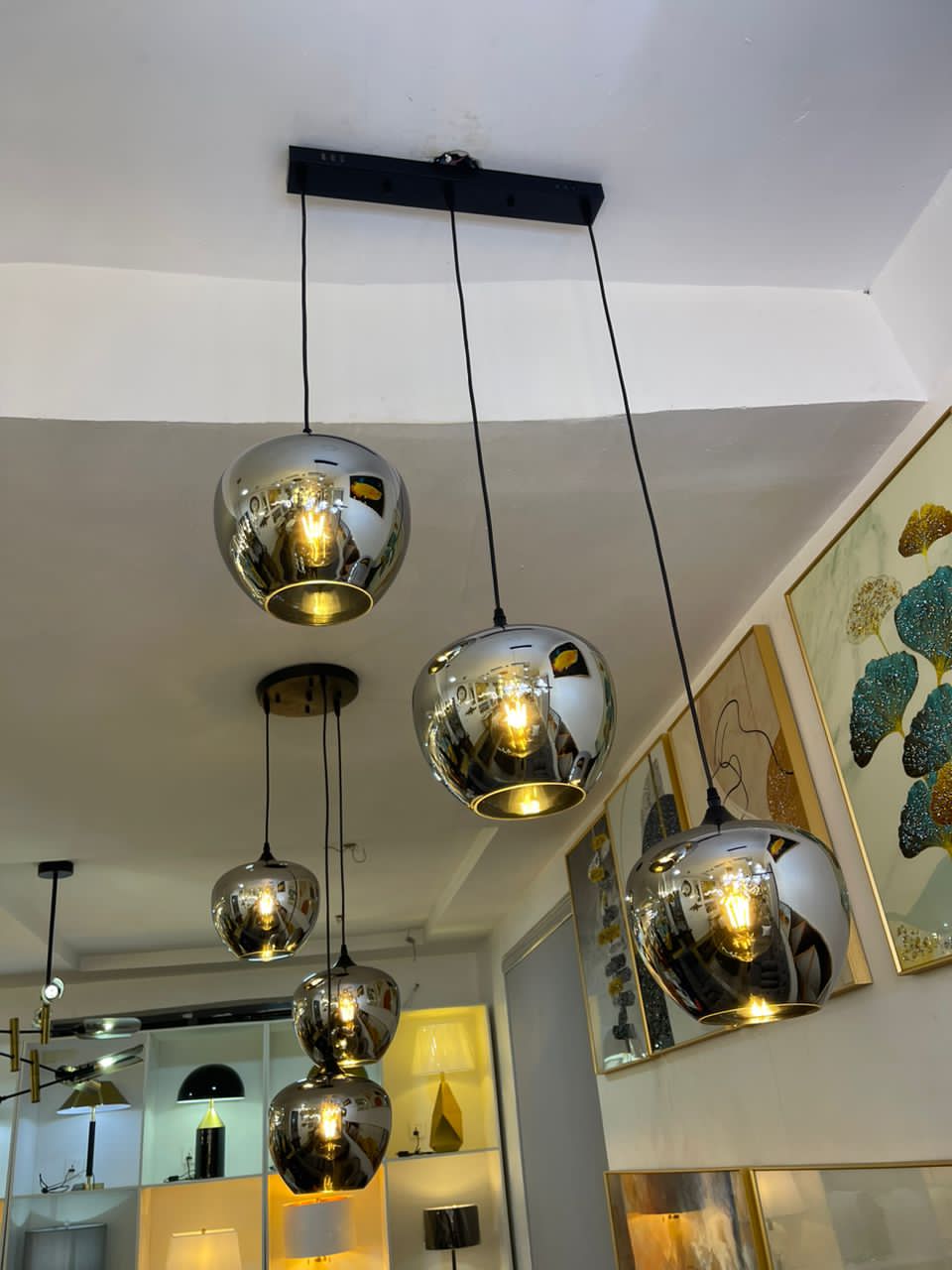 3 cups chandelier ( straight base)