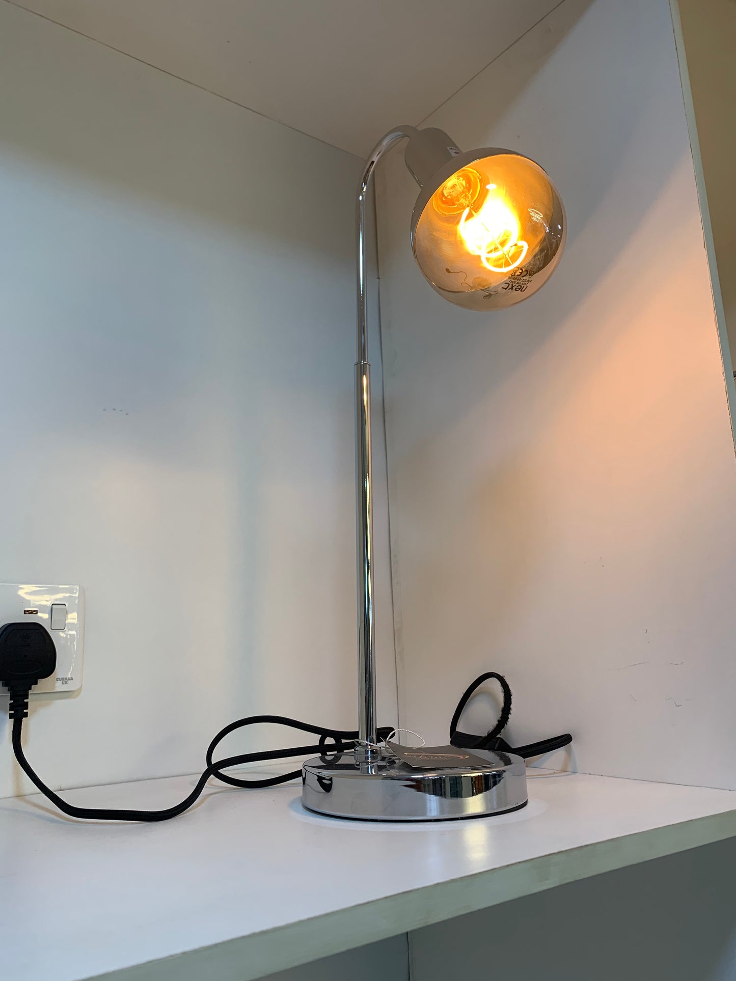 Silver colored Bedside lamp