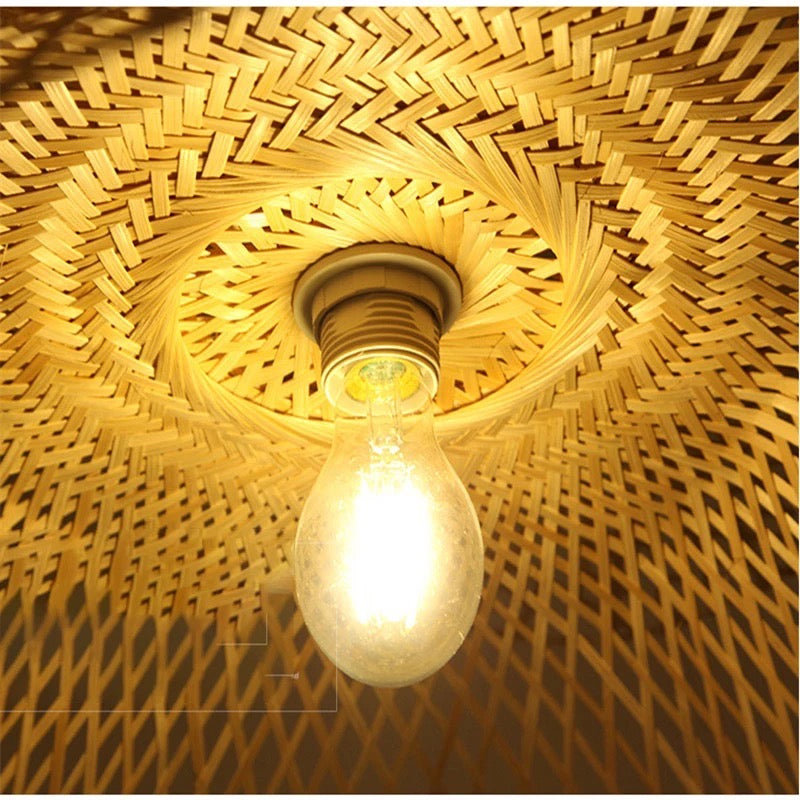 Woven Rattan Chandelier-5 Heads