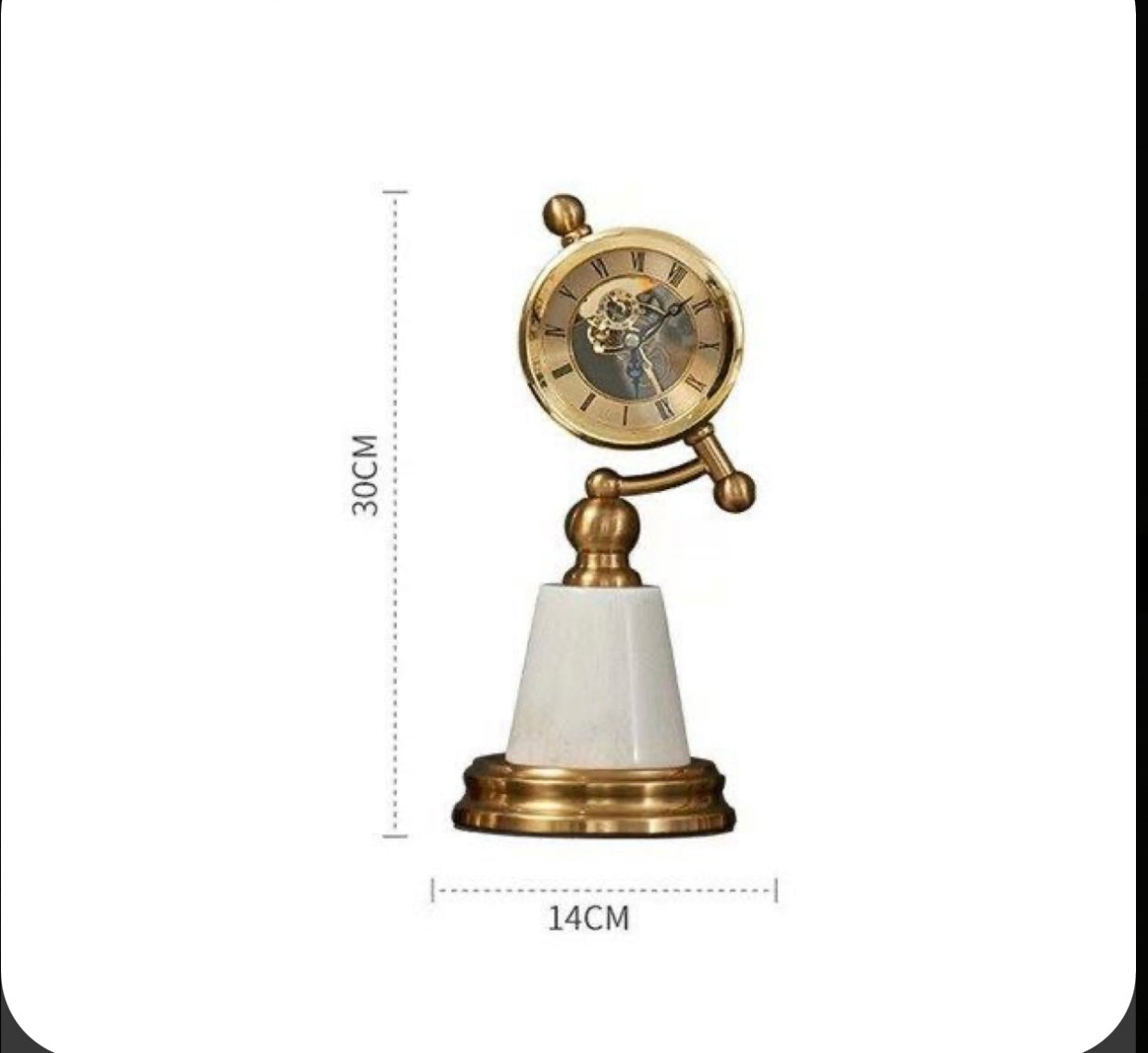 Crystal & clock marble base decor
