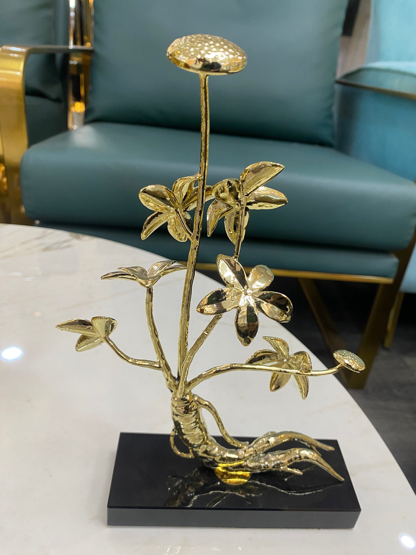 Luxury metallic plant decor
