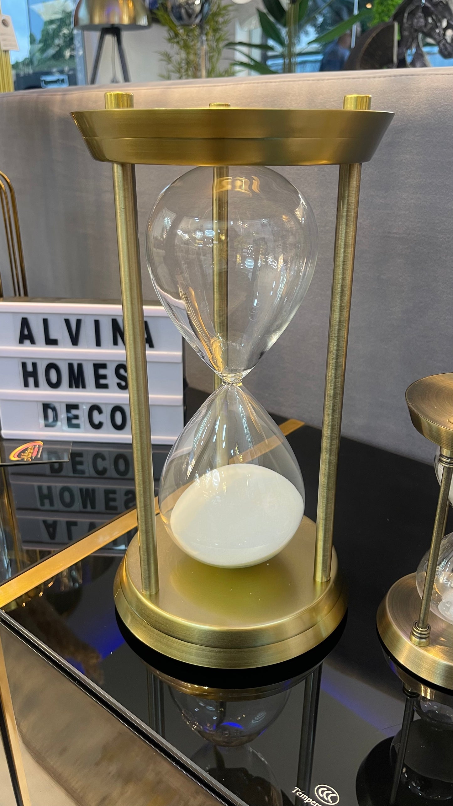 Antique sand metal hour glass