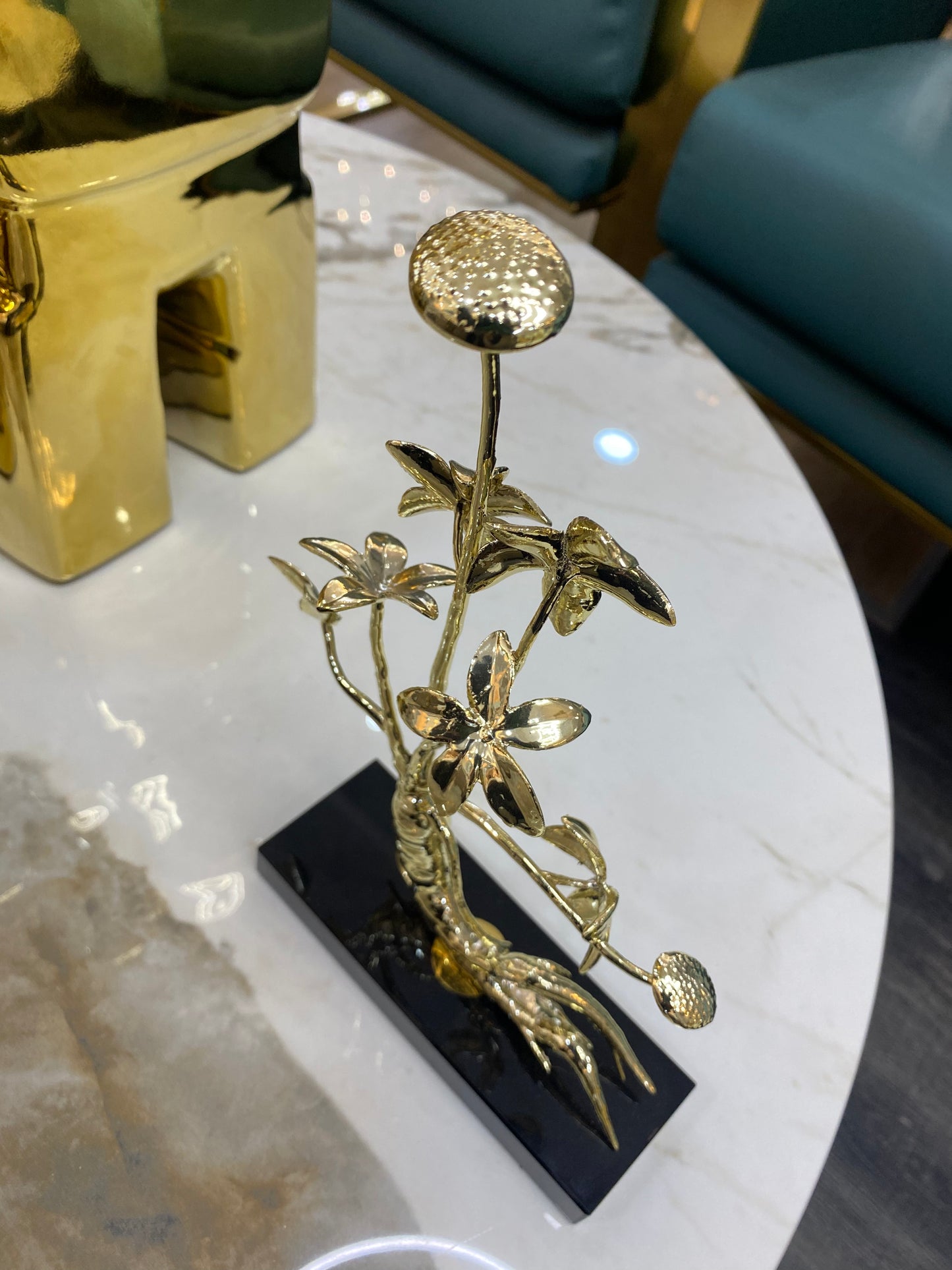 Luxury metallic plant decor