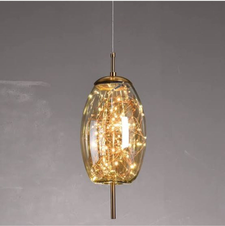 Amber pendant light