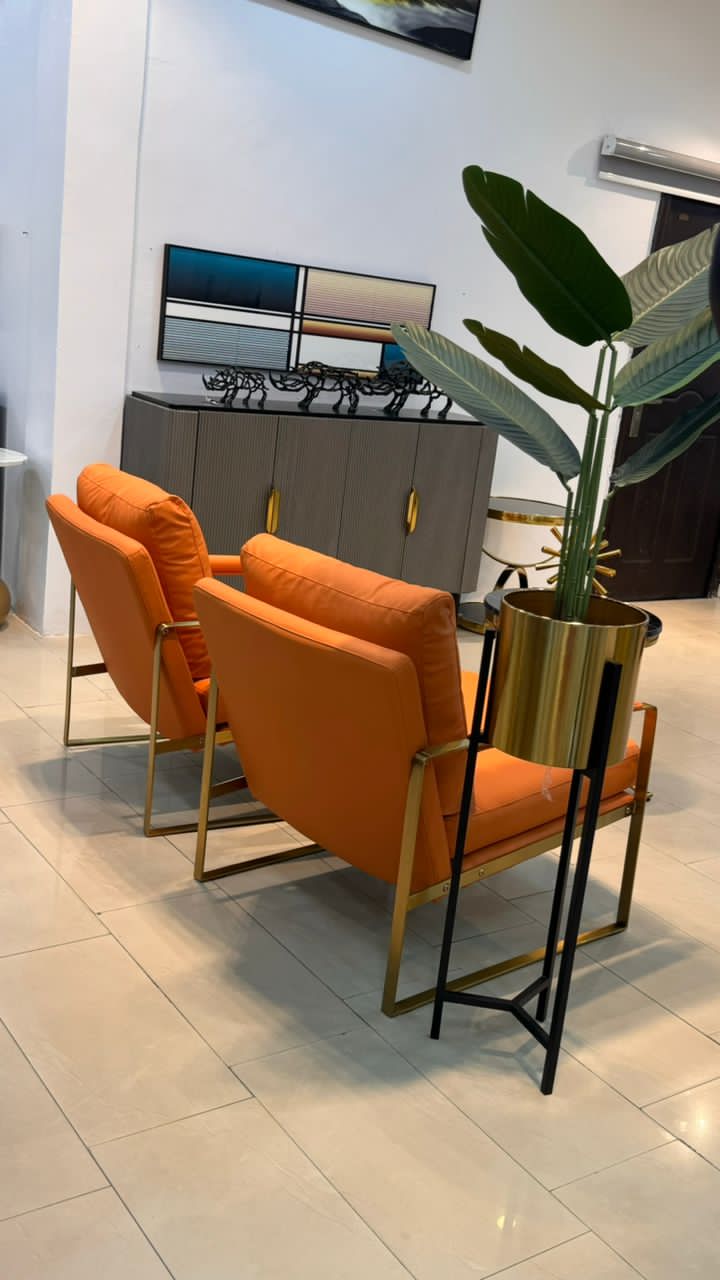 Leather accent chairs