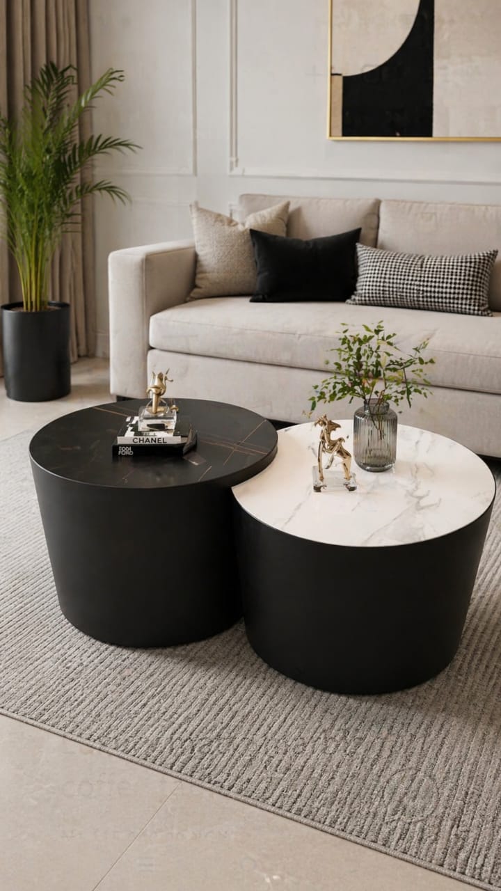 Luxury matte marble coffee table