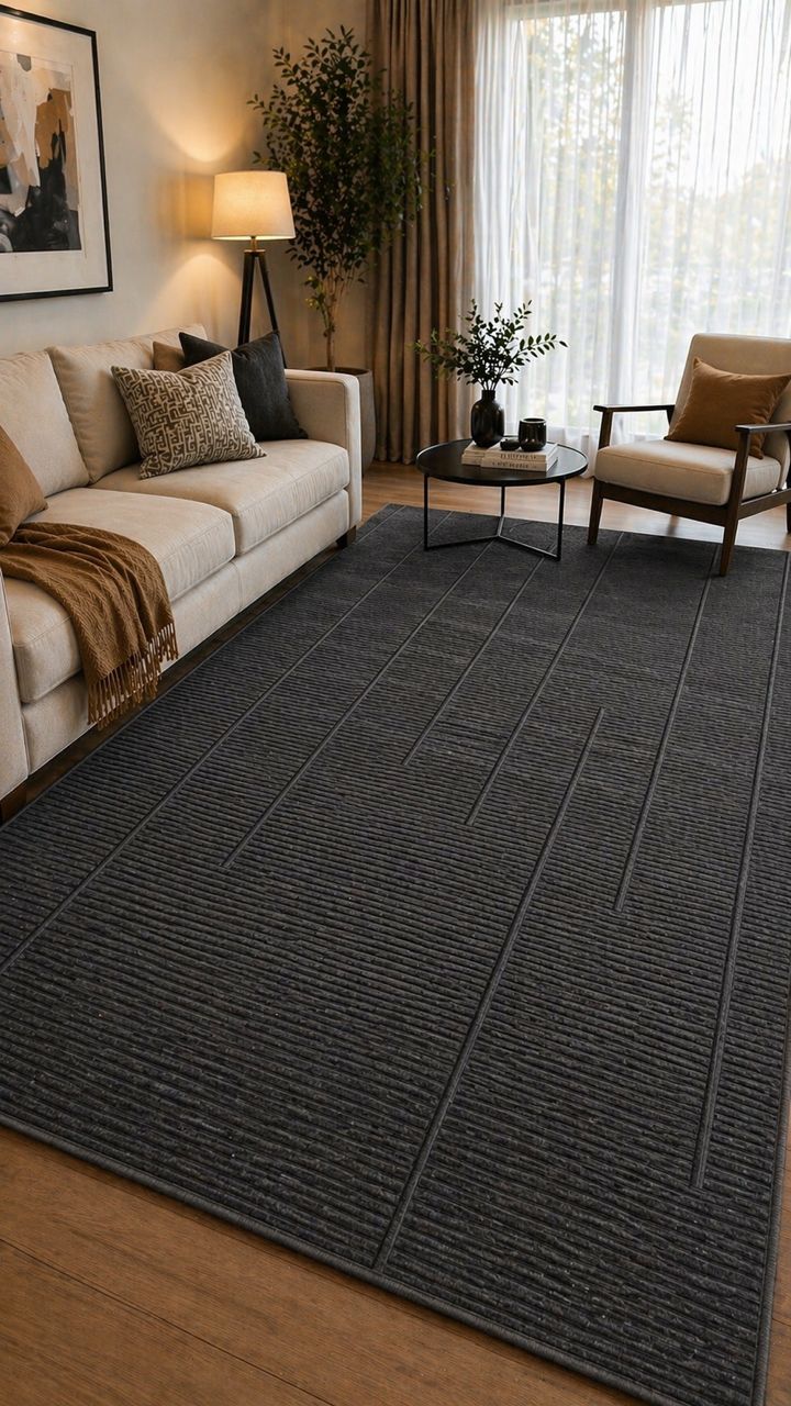 7 by 10ft rug ( dark grey)