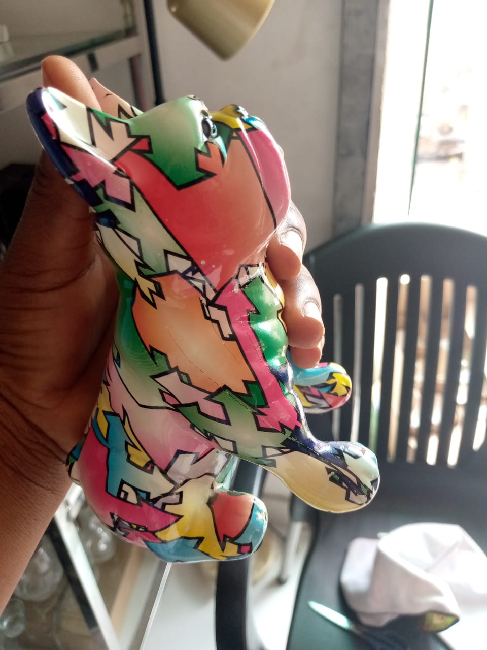 Colored dog decor
