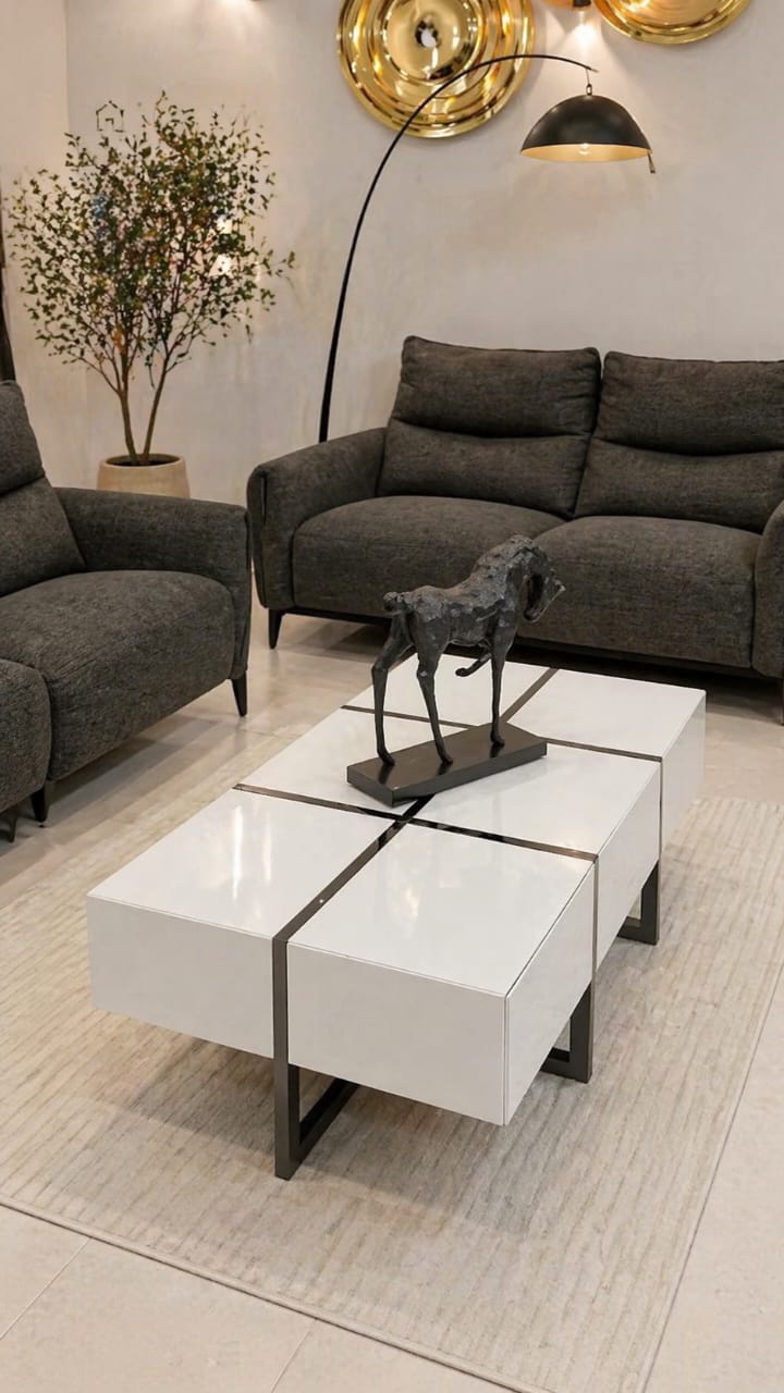Coffee table white and black