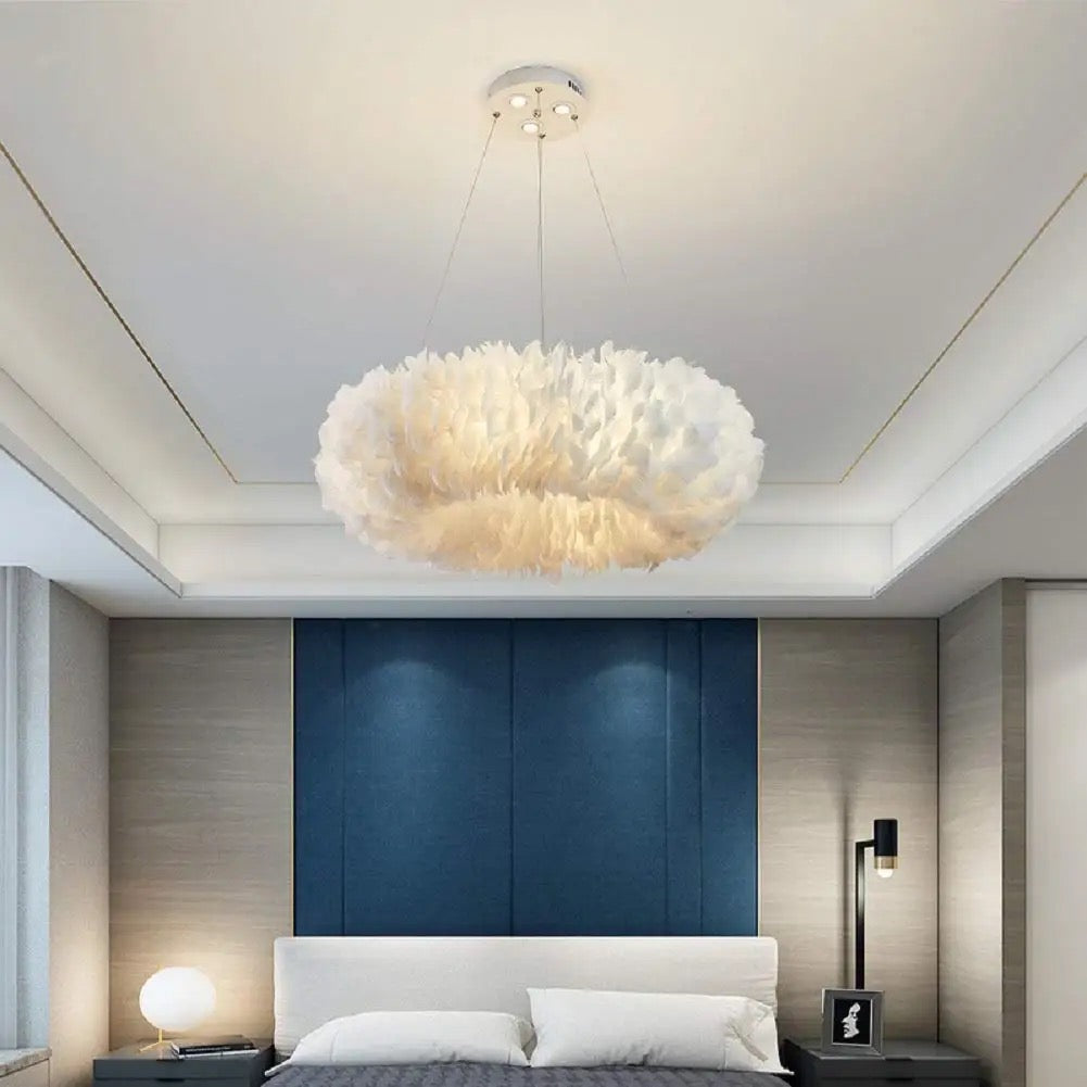 Feather chandelier