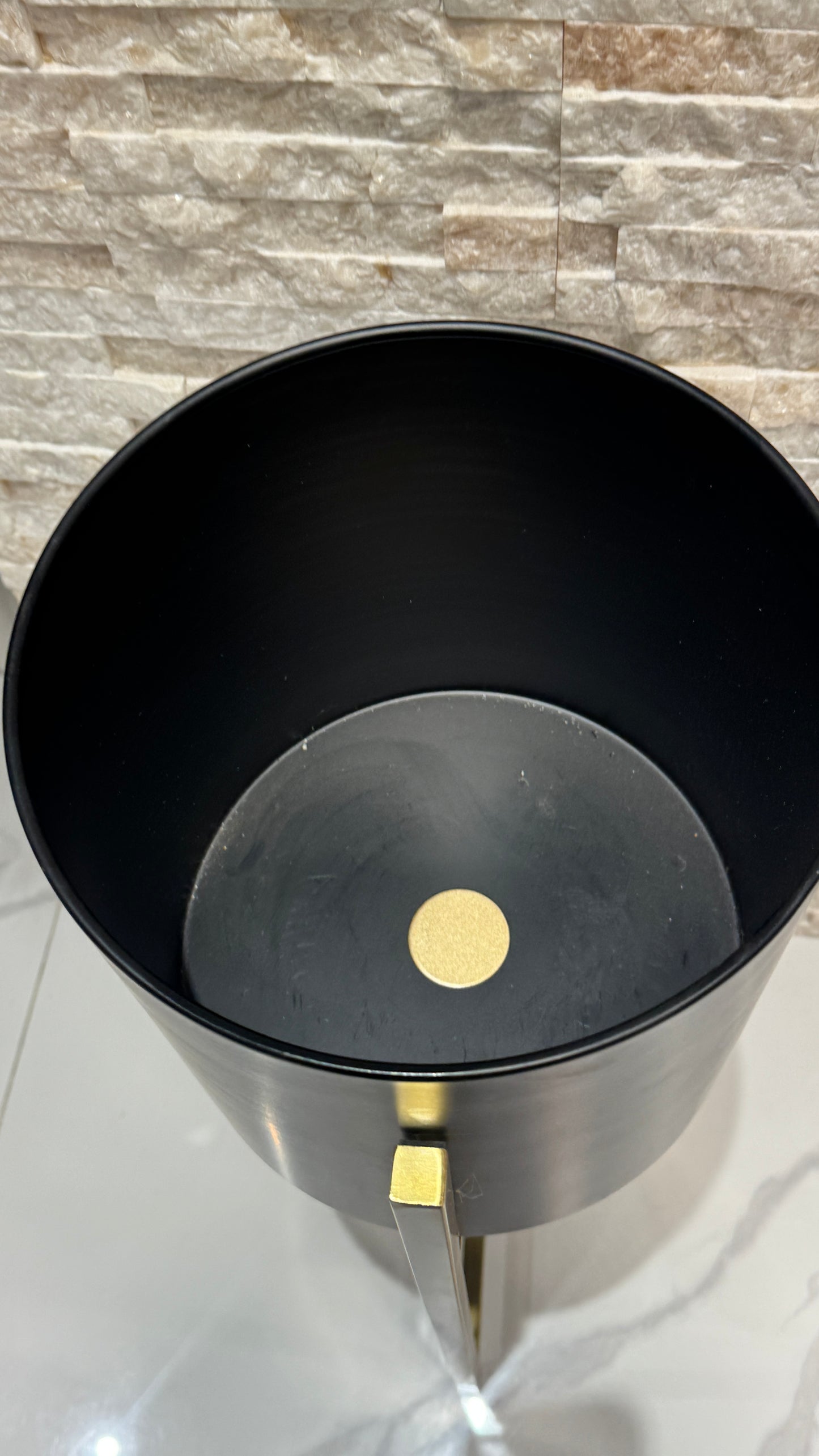 Black and gold stainless steel Vase SN02