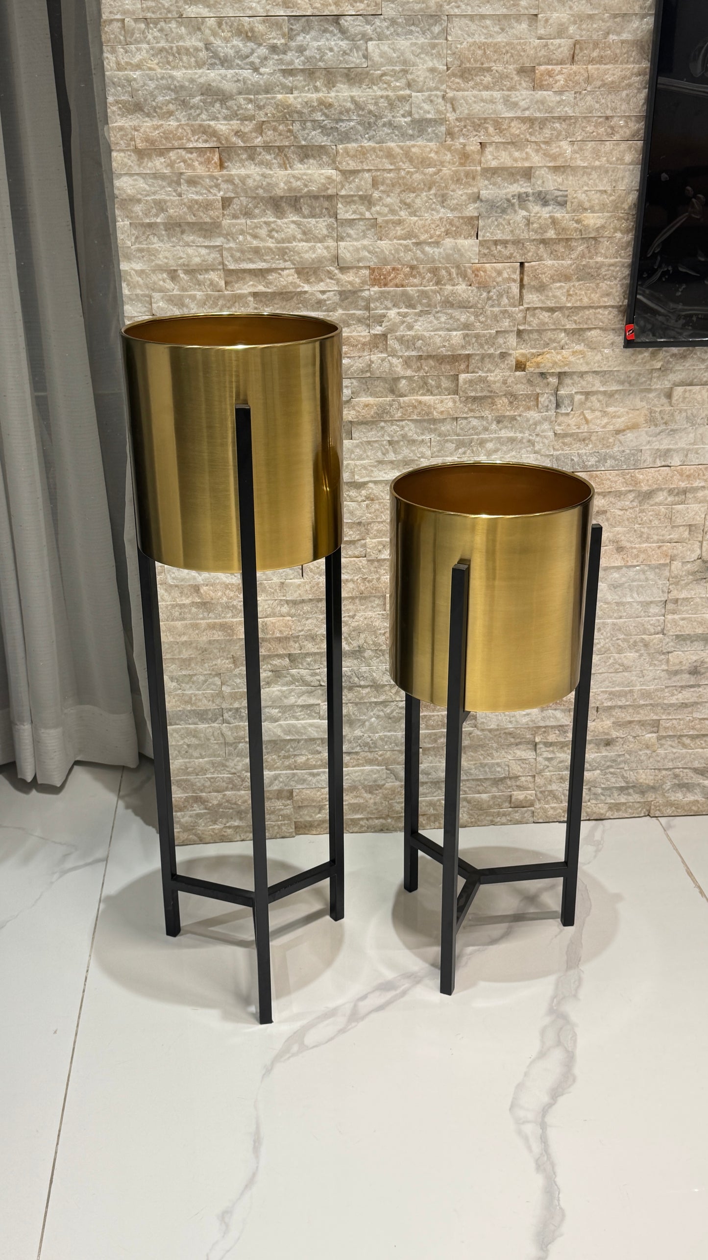 Gold and black stainless steel vase SN01
