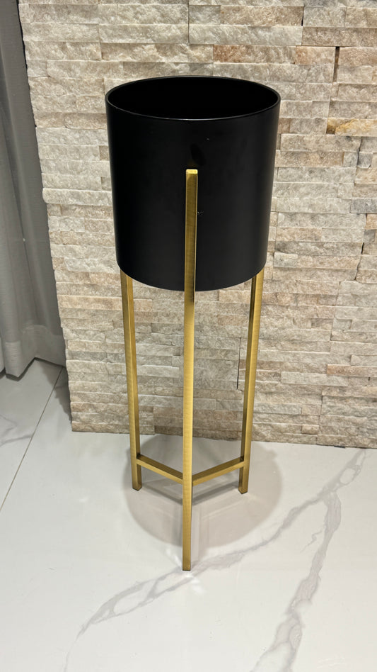 Black and gold stainless steel Vase SN02