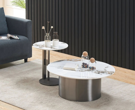 2 in 1 coffee table silver