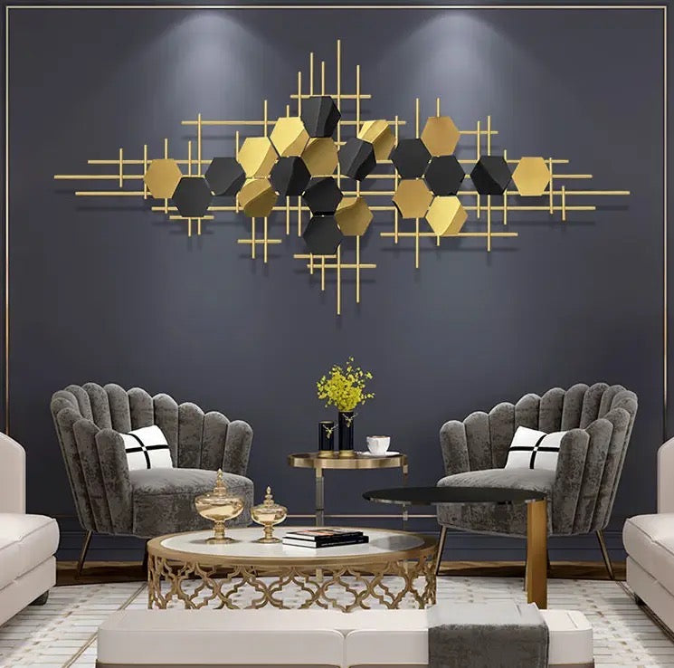 Black and Gold Metallic Wall Art
