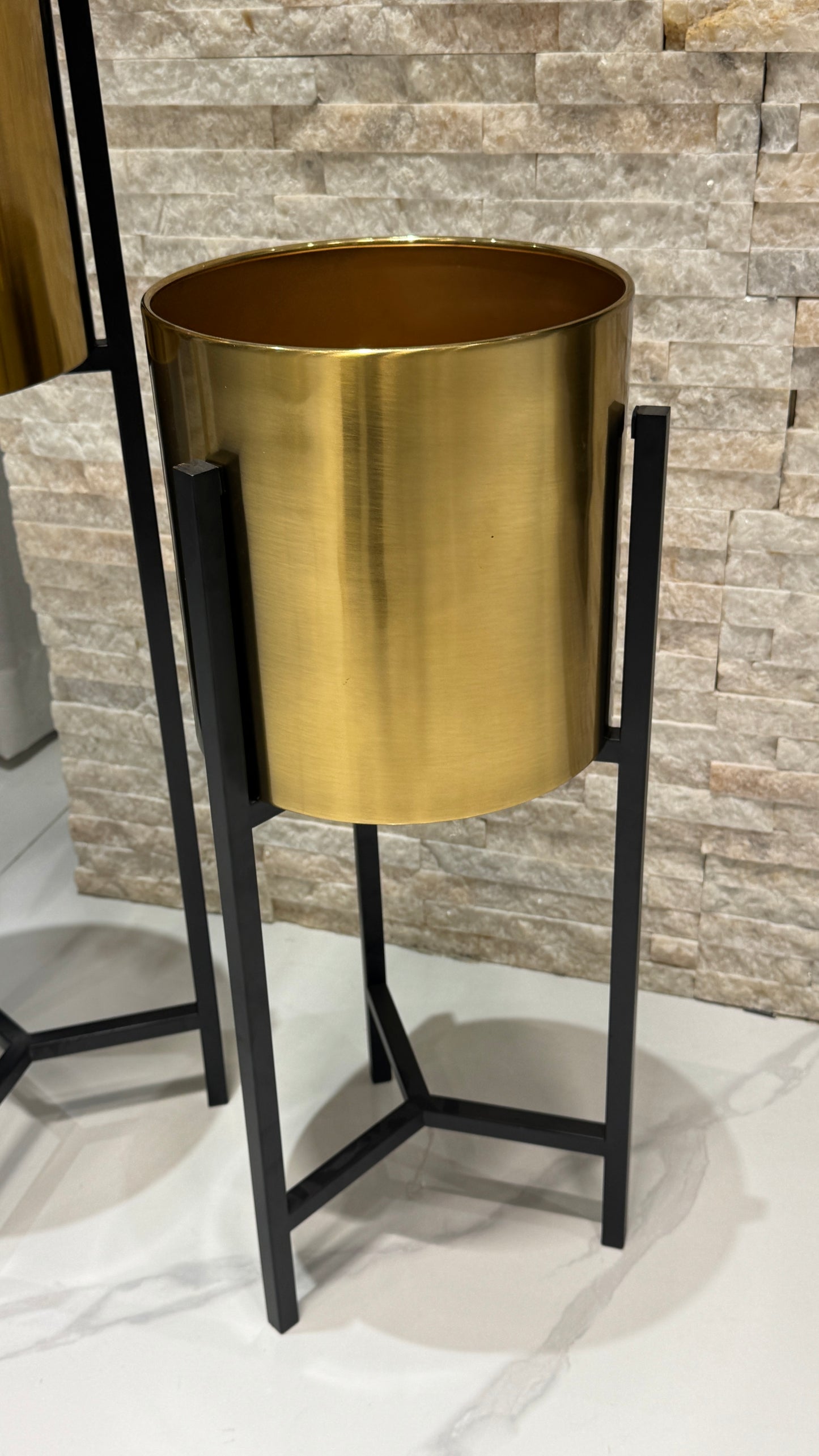 Gold and black stainless steel vase SN01