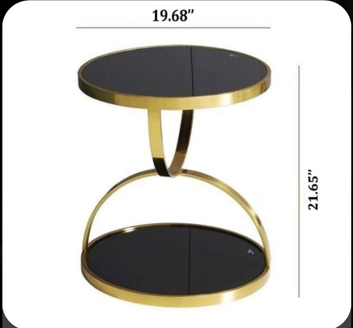 Side stool (Gold leg&Glass top)