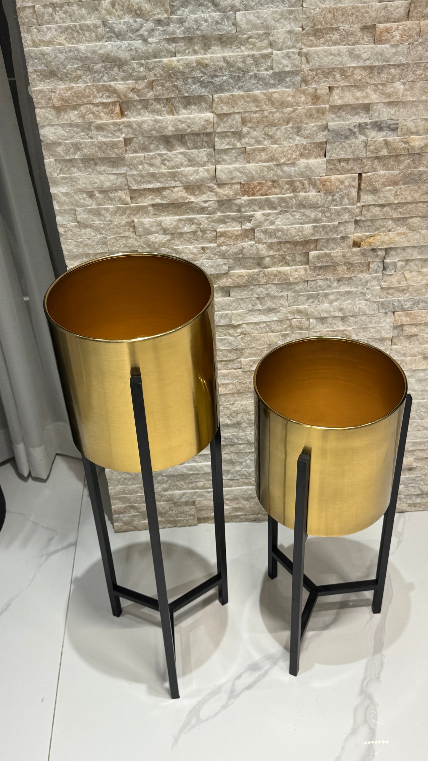 Gold and black stainless steel vase SN01
