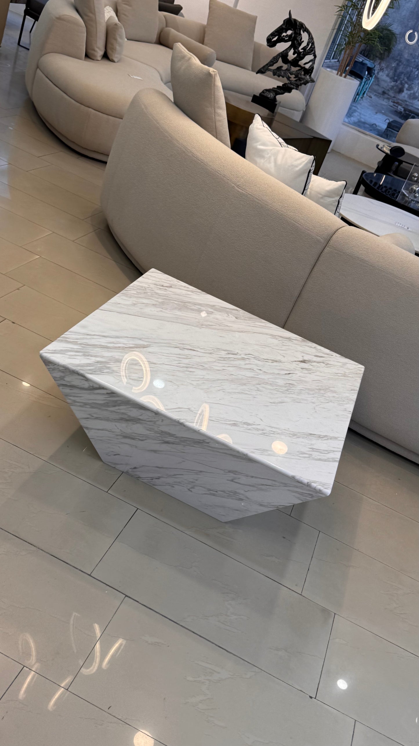Italy modern art style natural marble coffee table