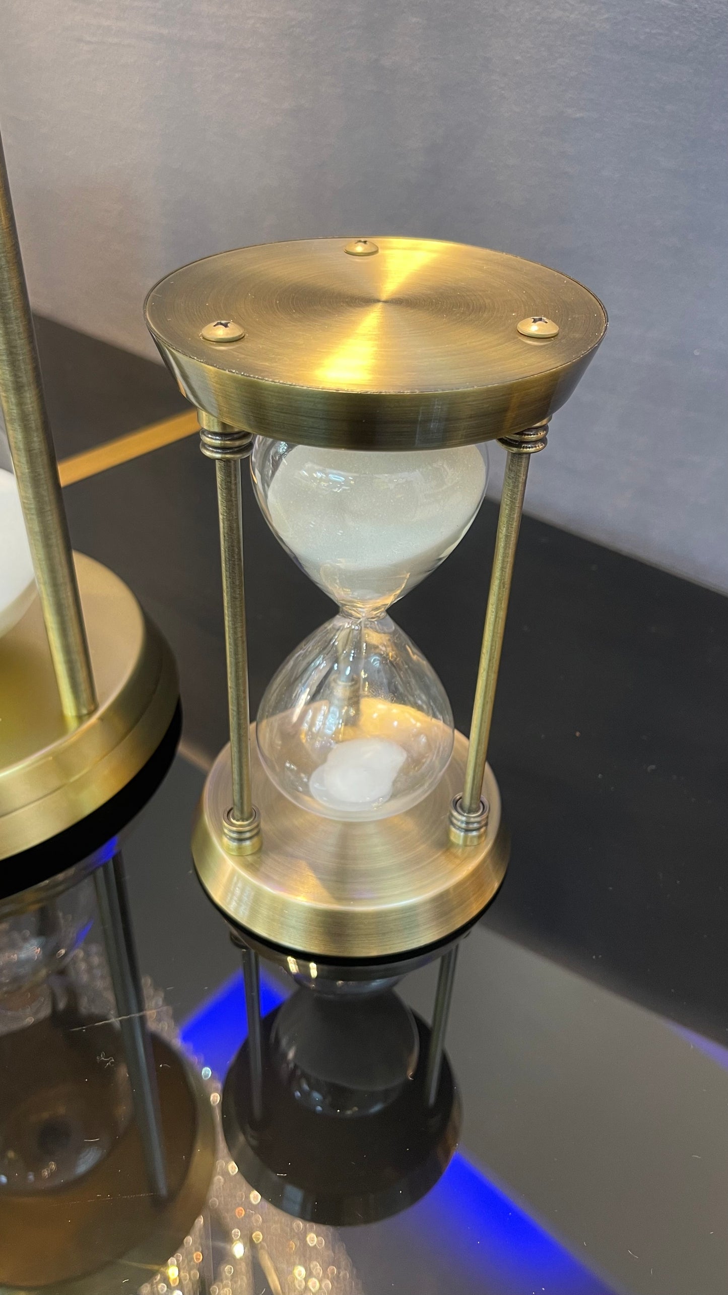 Antique sand metal hour glass