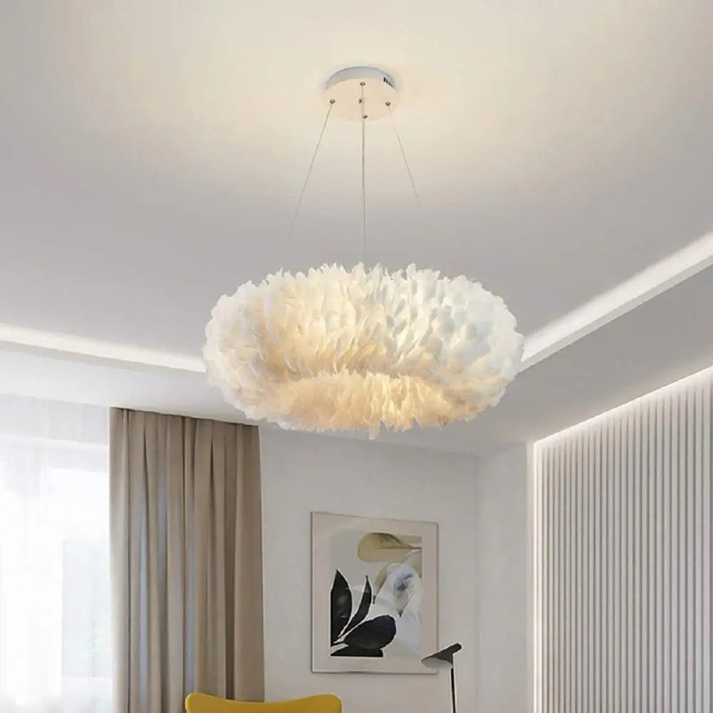 Feather chandelier
