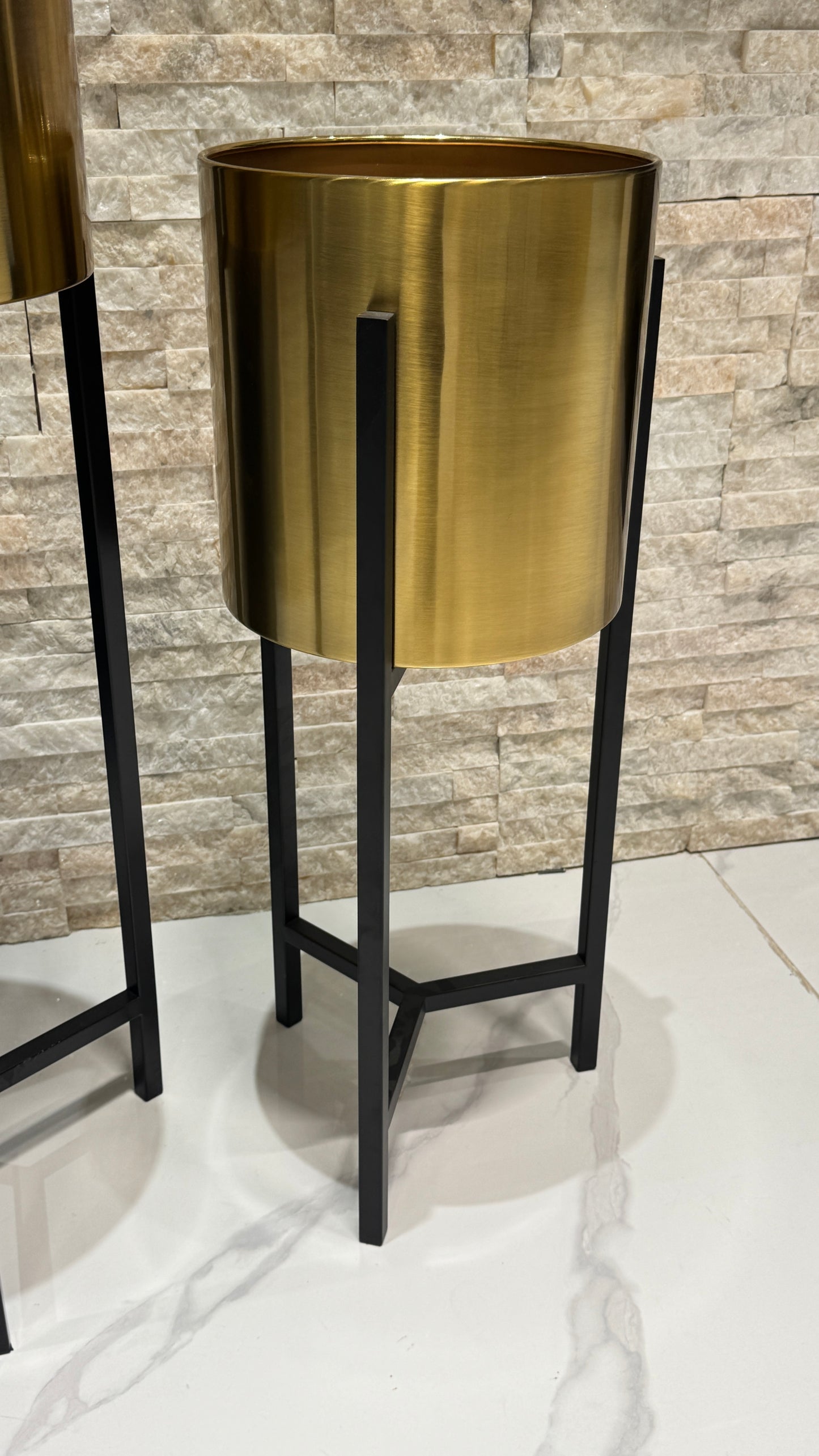 Gold and black stainless steel vase SN01