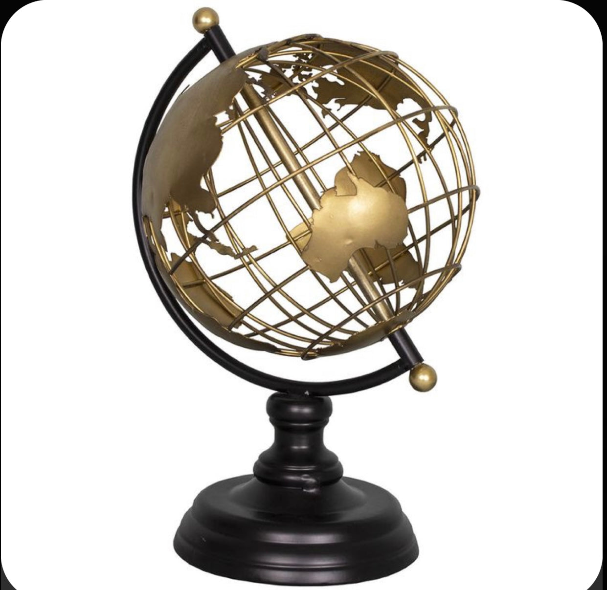 Metallic and plastic globe