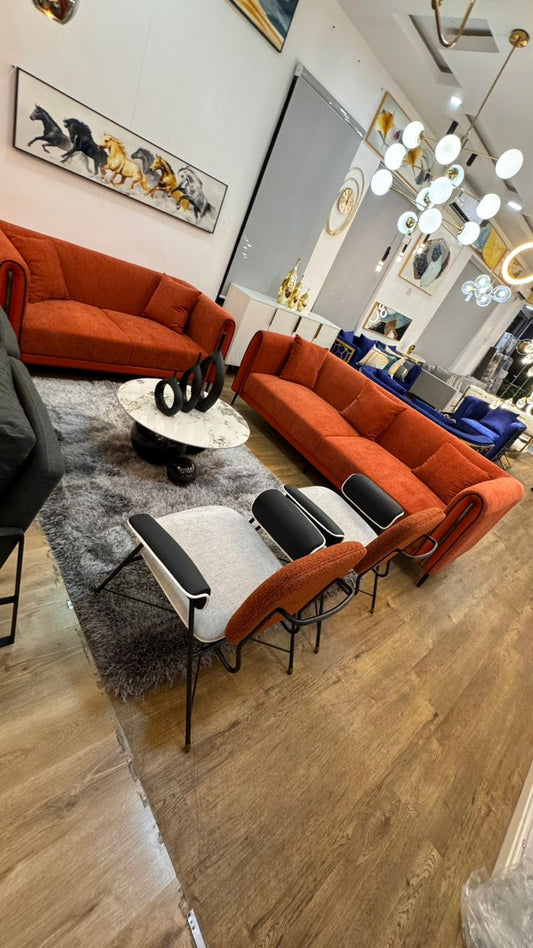 3,2,1,1 Burnt Orange Sofa Set