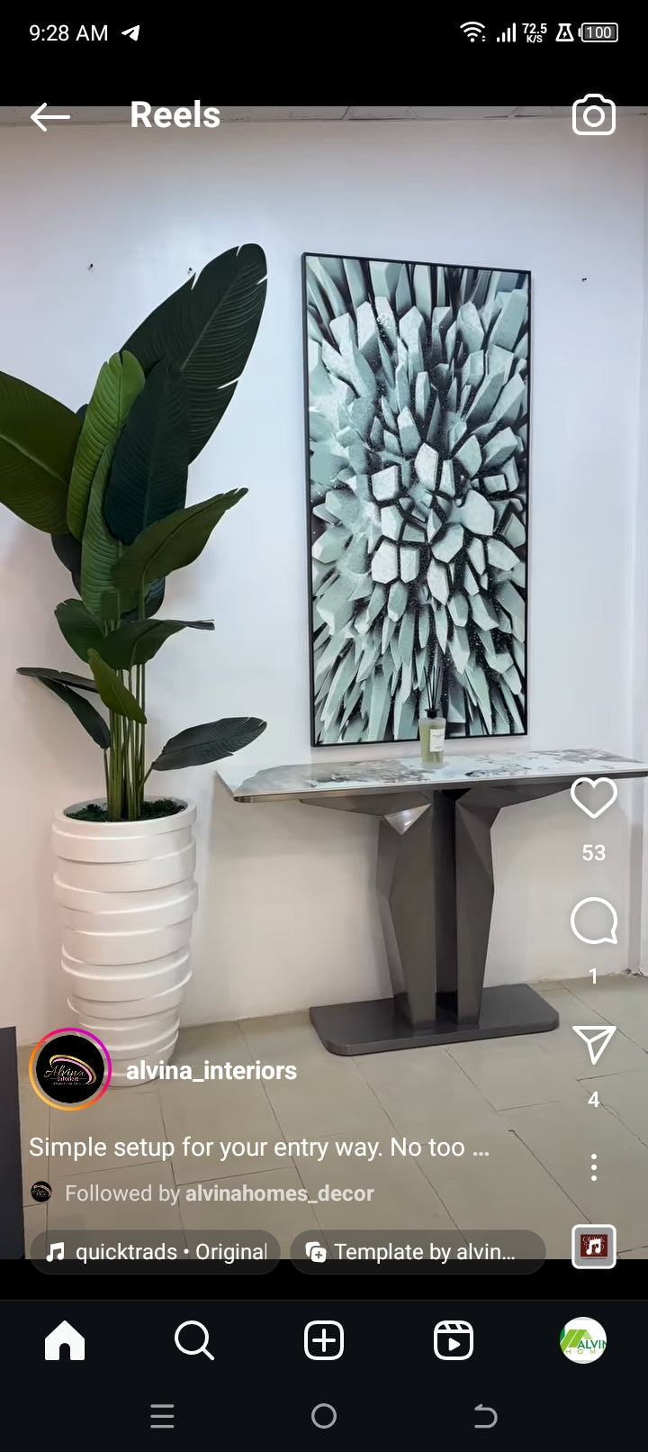 Ceramic vase and plant