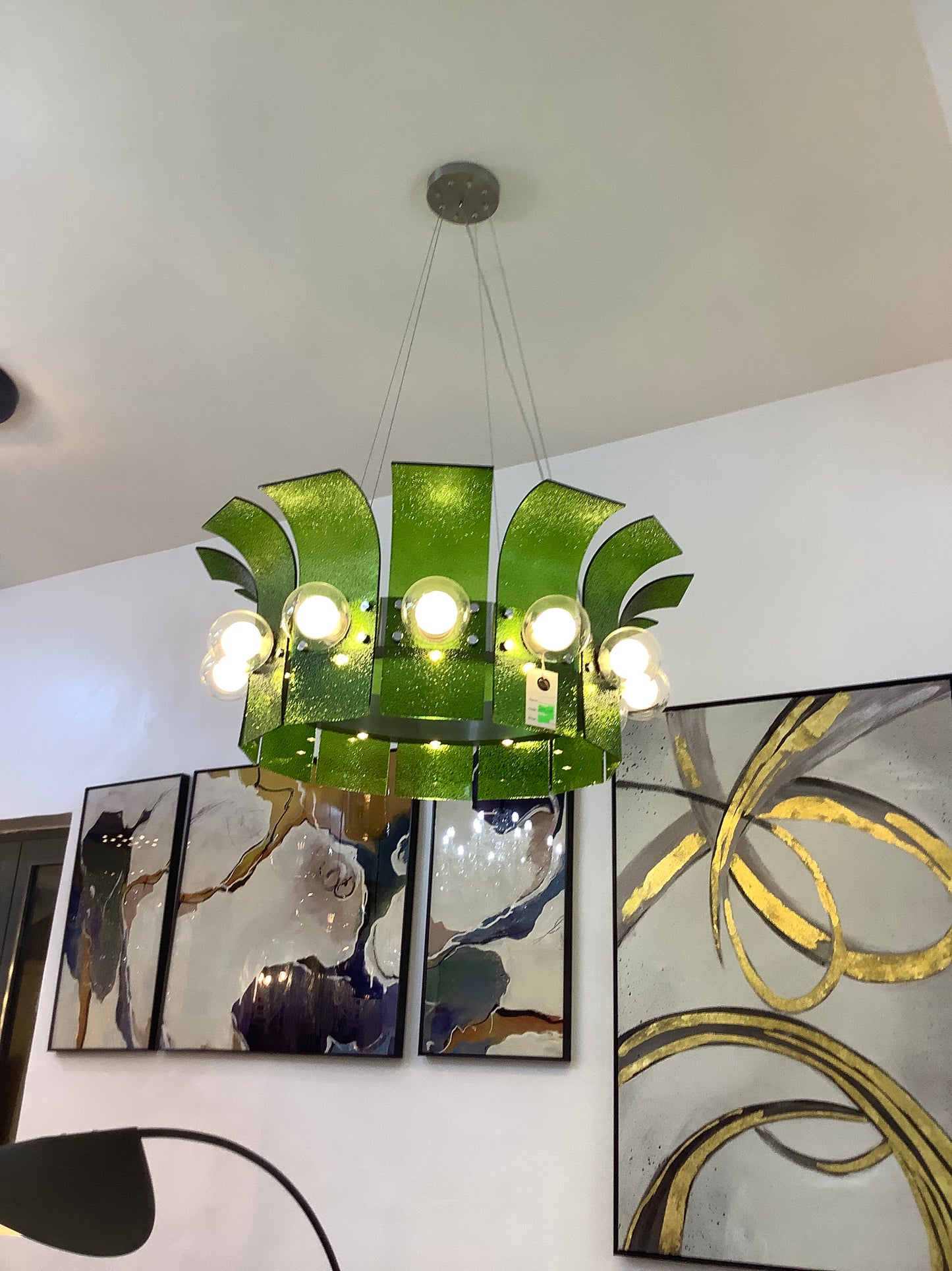 Green chandelier