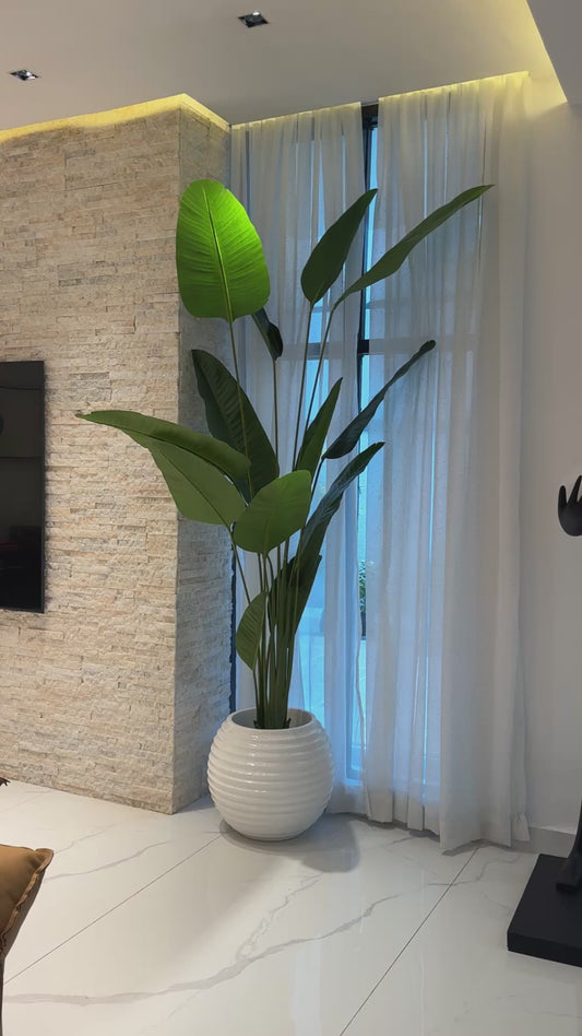 Ceramic vase and faux plant PLTV02