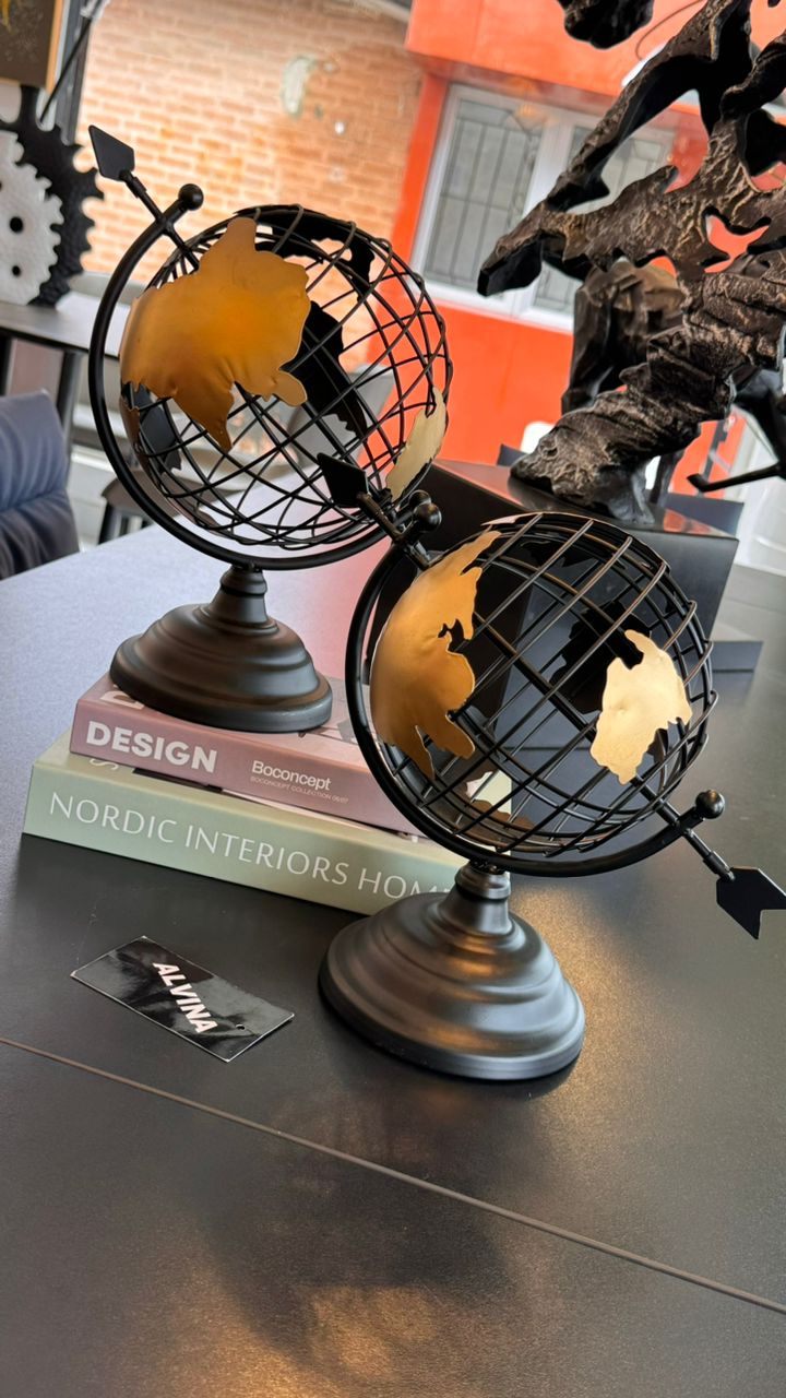 Metallic and plastic globe