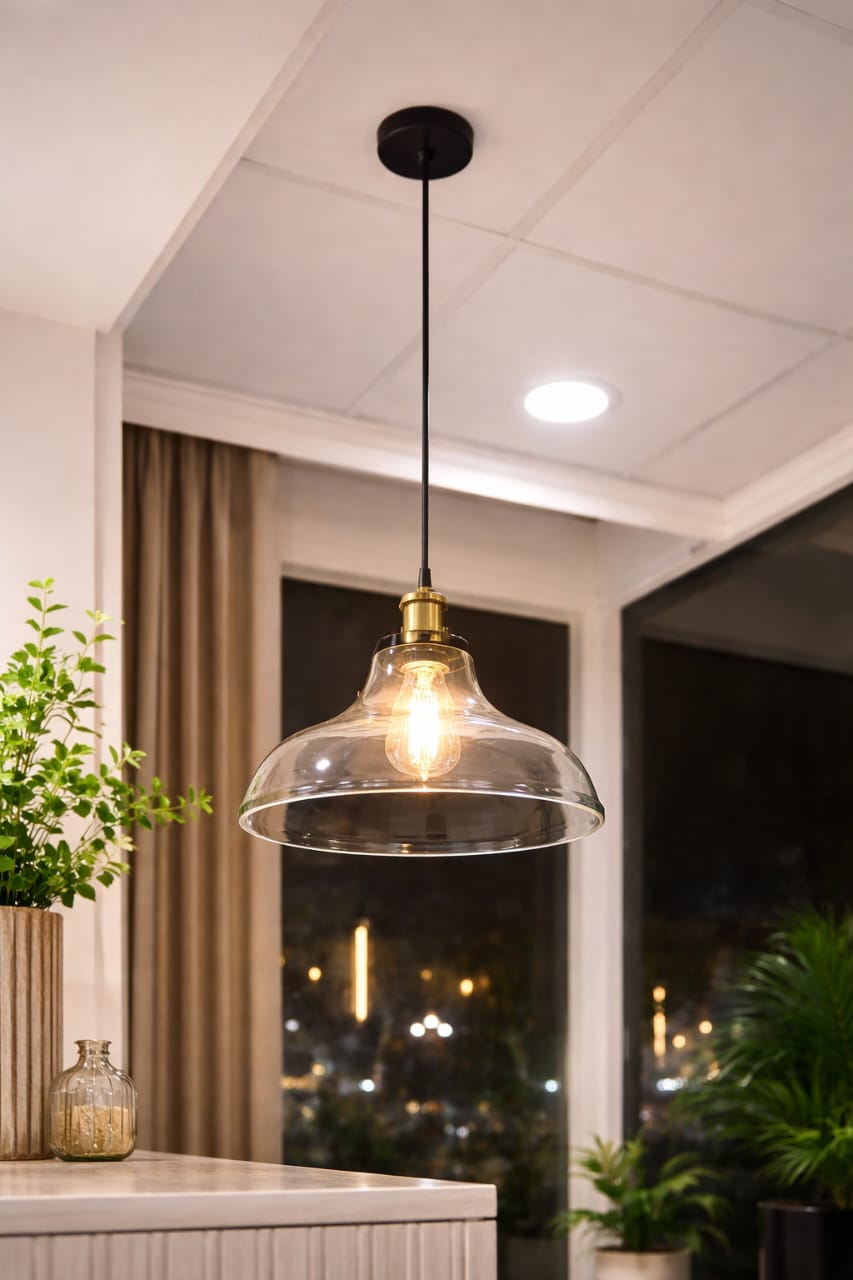 Glass pendant light