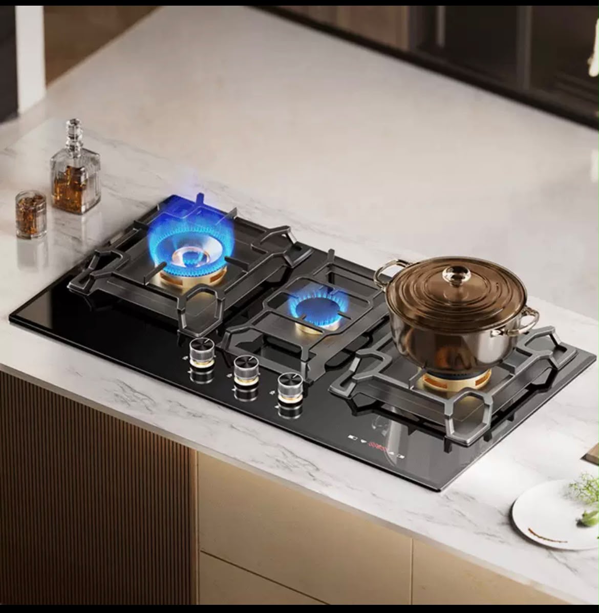 Built-in 3 burner cooker