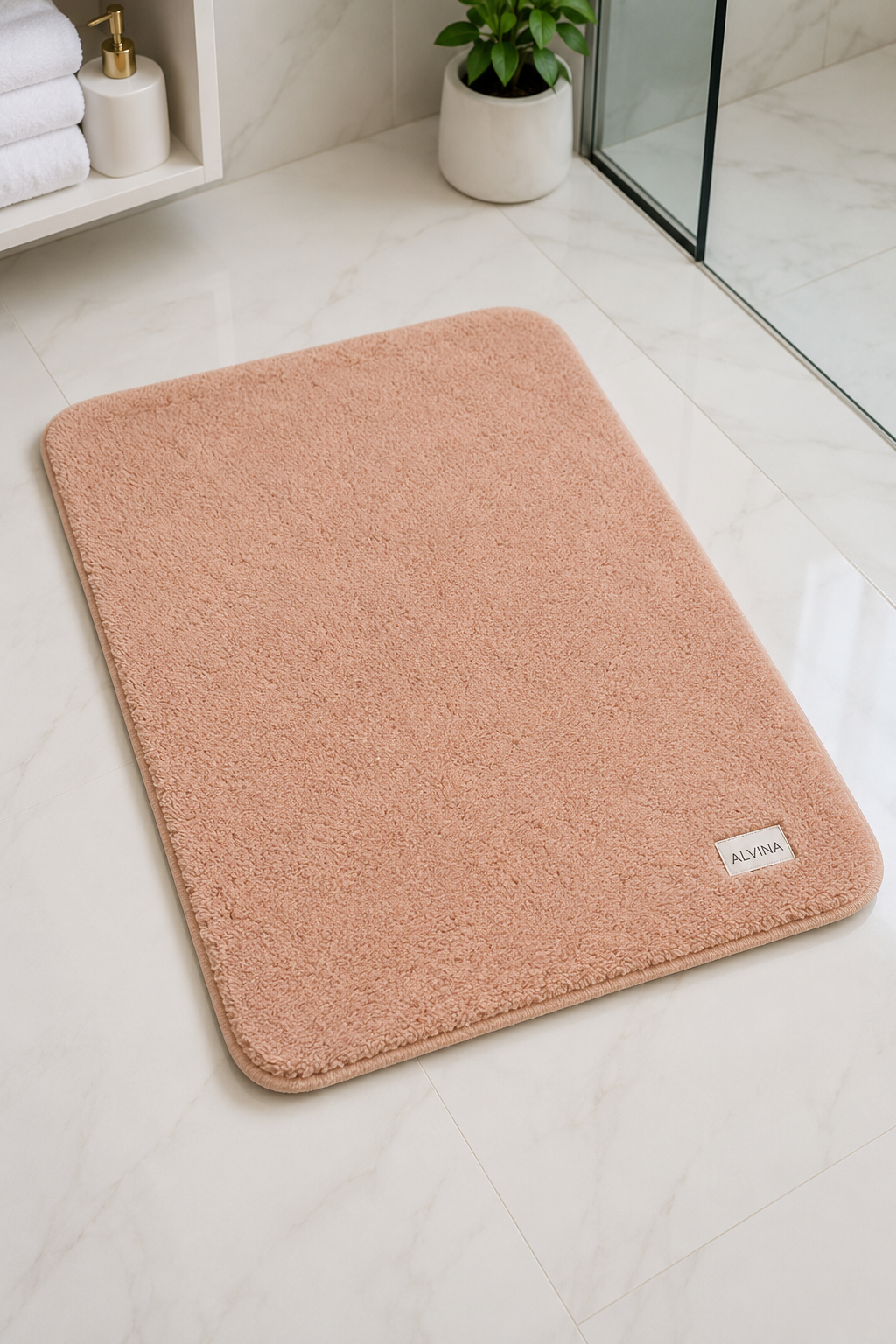 Fluffy bathroom mat