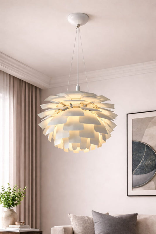 Metallic Feather Chandelier