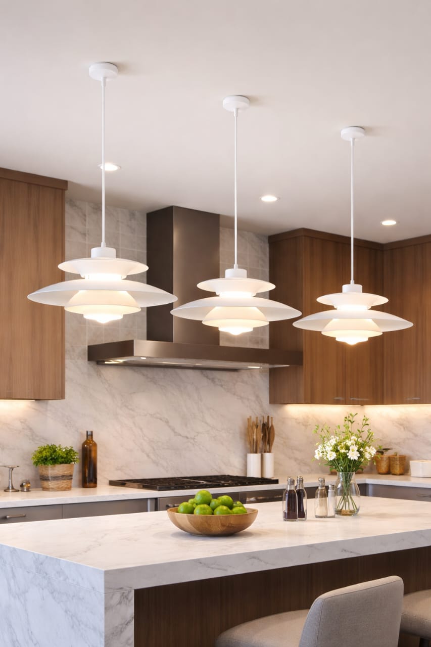 Tiara pendant light (White)