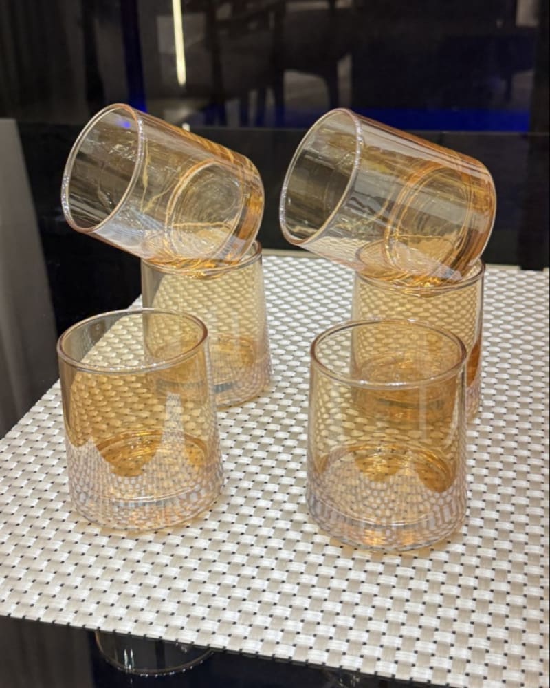 Amber Glass Tumbler set(6pcs)