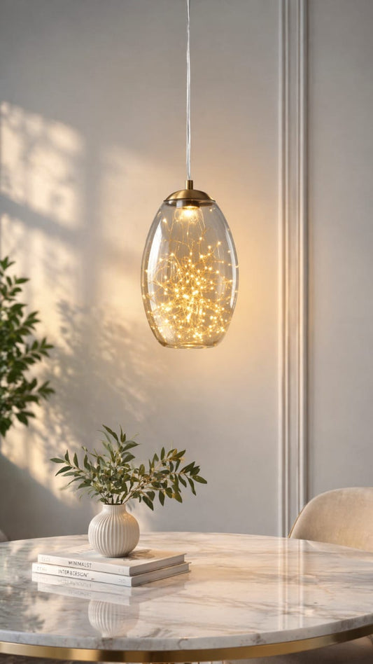 Amber pendant light