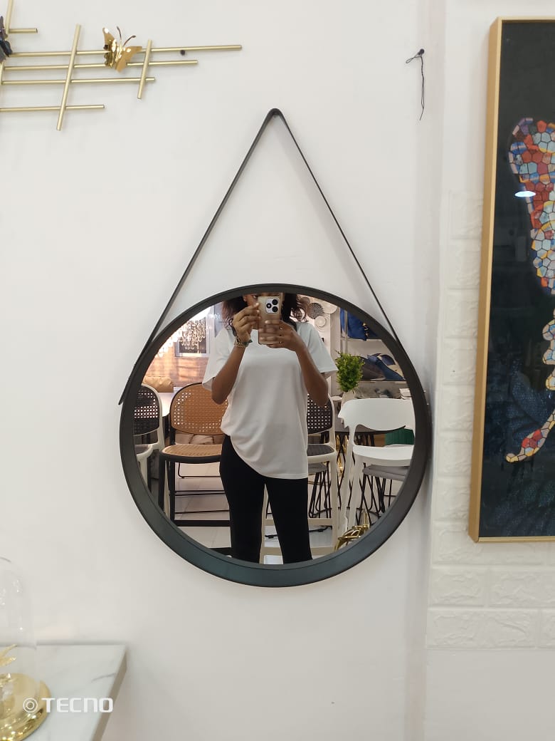 Leather mirror