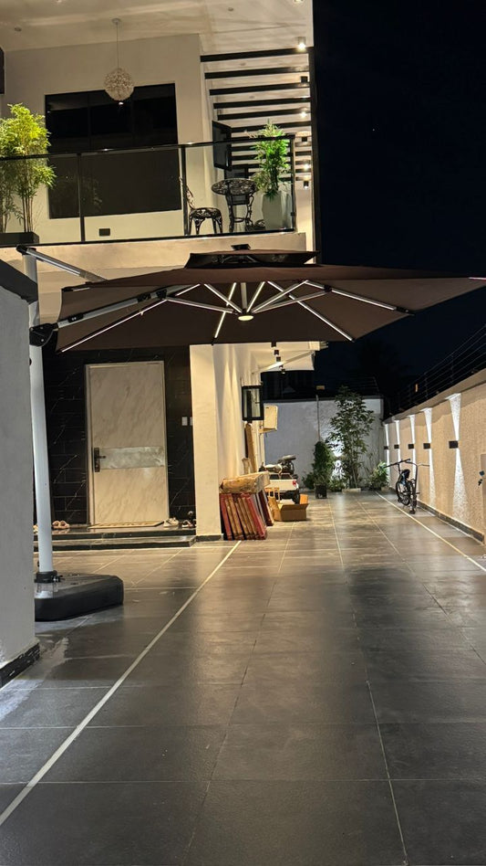 LED solar outdoor umbrella