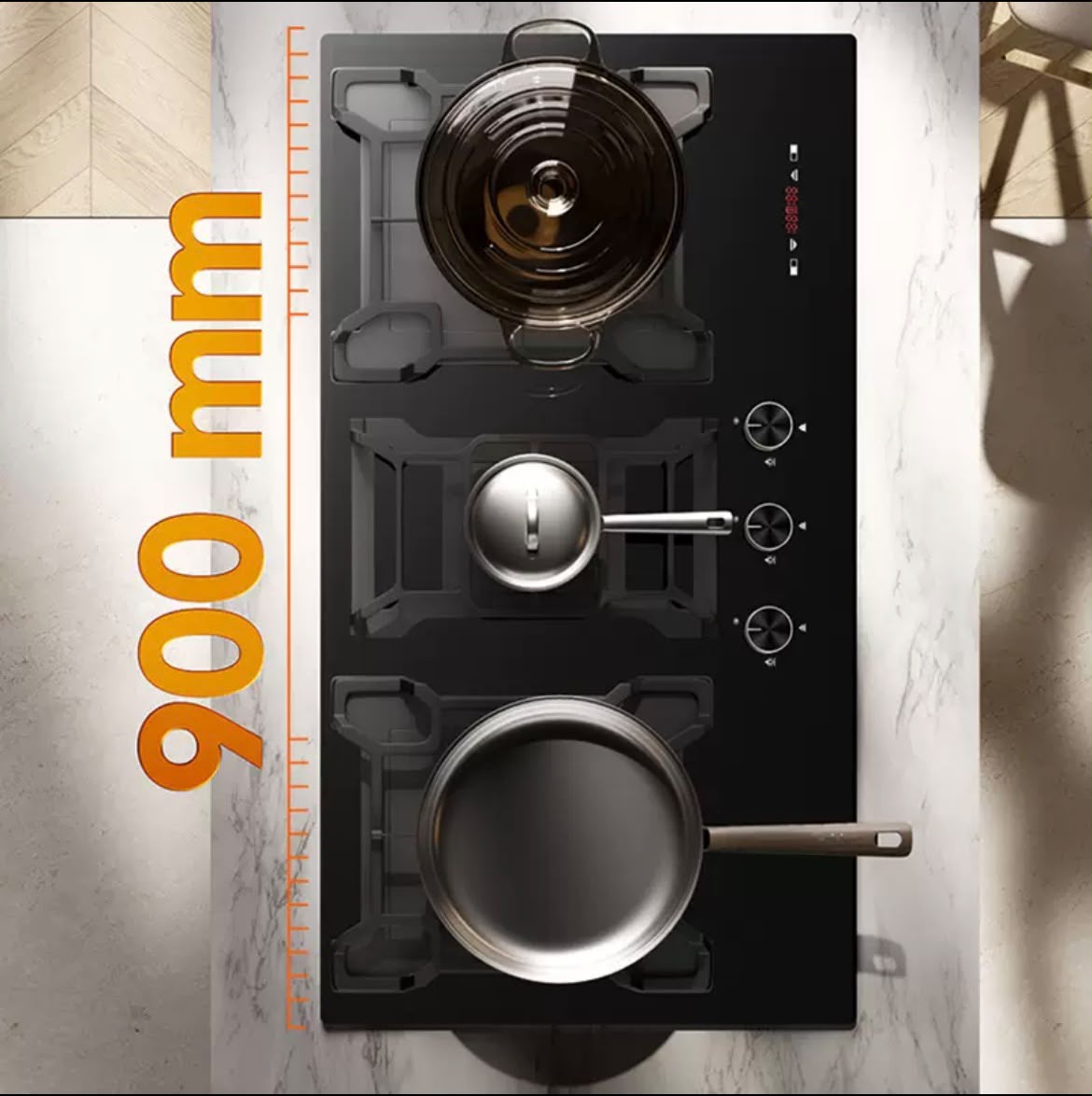 Built-in 3 burner cooker