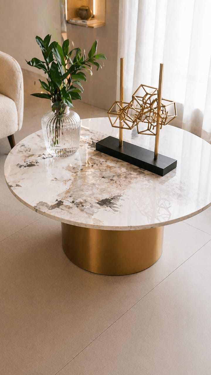 2 in 1 Coffee table Gold