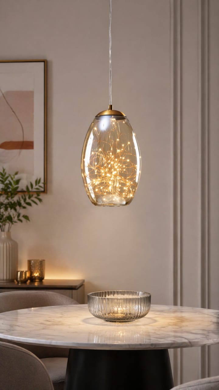 Amber pendant light
