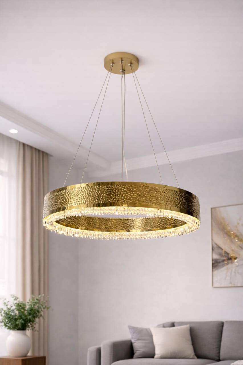 Gold Chandelier With Crystal