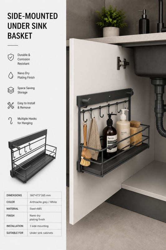 Side Mounted Under Sink Basket
