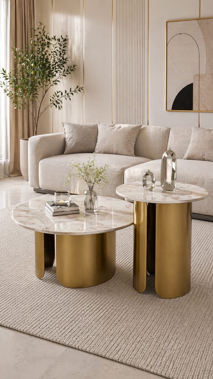 2 in 1 Marble coffee table