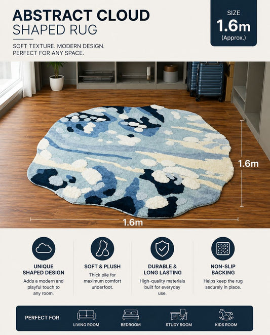 Abstract Cloud Shaped Rug
