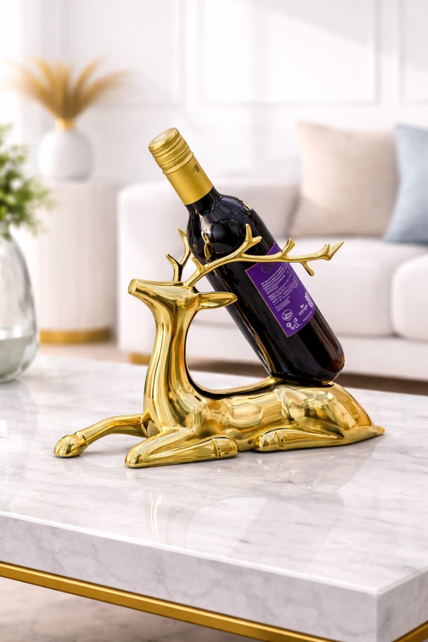 Brass deer wine holder WN02
